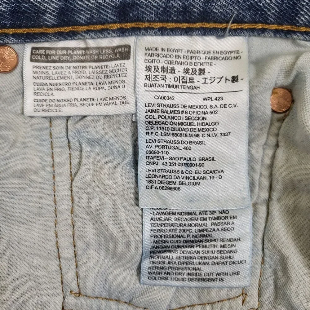 Levi's 501 Jeans Original Button Fly Straight Leg Lt-Med 38X30 (act. in pics)